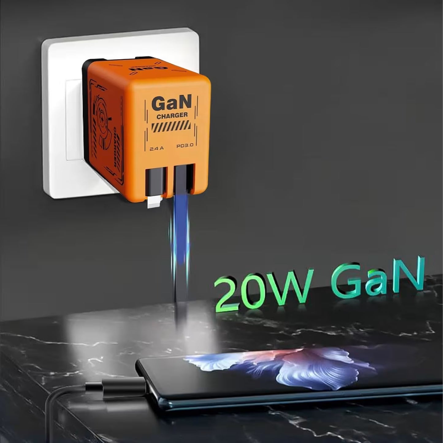 Cargador Rápido GaN 20W PD 3.0 Tipo-C a Lightning – EOENKK