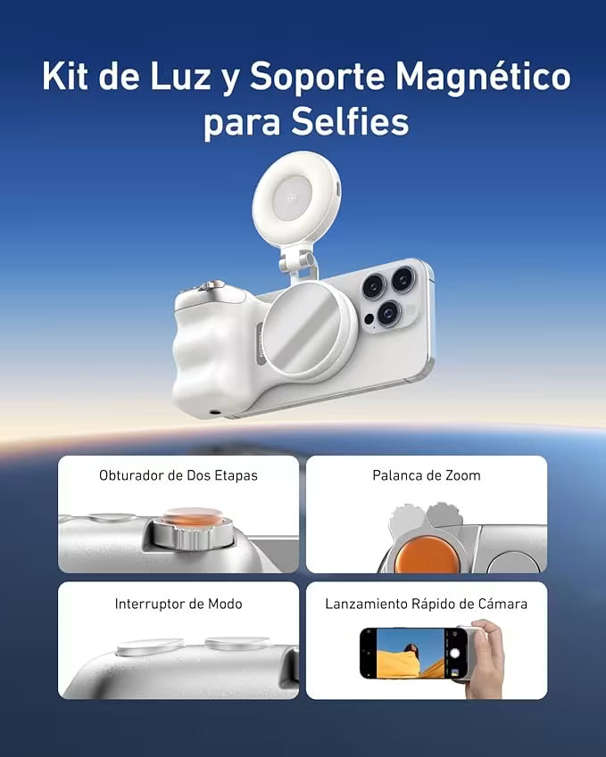 ELESIN Empuñadura Magnética para Cámara | Control Remoto | Soporte para Móvil