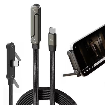 Cable Tipo C PD 240W 2 en 1 con Soporte Plegable – Carga Ultra Rápida