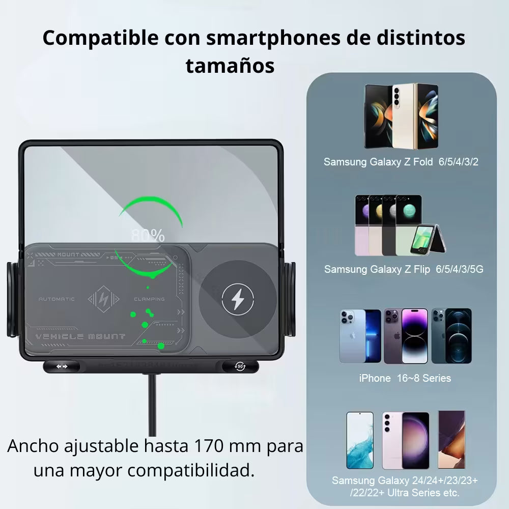 Cargador Inalámbrico para Coche 15W con Doble Bobina – keajor