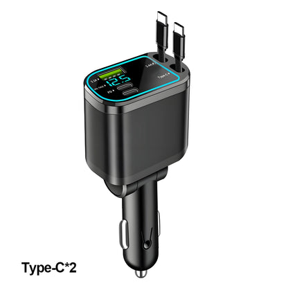 Cargador de Coche Retráctil 120W USB-C – Carga Rápida Universal