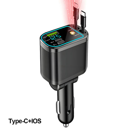 Cargador de Coche Retráctil 120W USB-C – Carga Rápida Universal