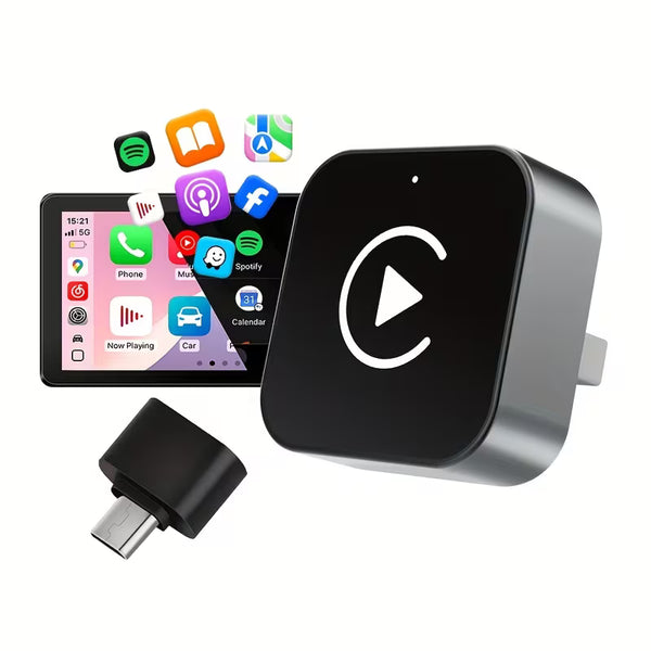 Pionray 2-en-1 — Adaptador Inalámbrico CarPlay & Android Auto | USB-C / USB