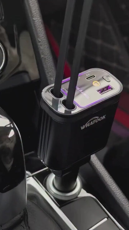 Cargador de Coche Retráctil 120W USB-C – Carga Rápida Universal